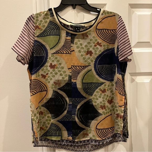 Scotch & Soda Tops - Women’s Anthropology Scotch & Soda Lightweight Double Layer Short Sleeve Top (S)